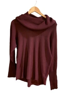 Nanette Lepore Cowl Neck Pullover Sweater Medium Women Merino Wool Burgundy - Picture 1 of 11
