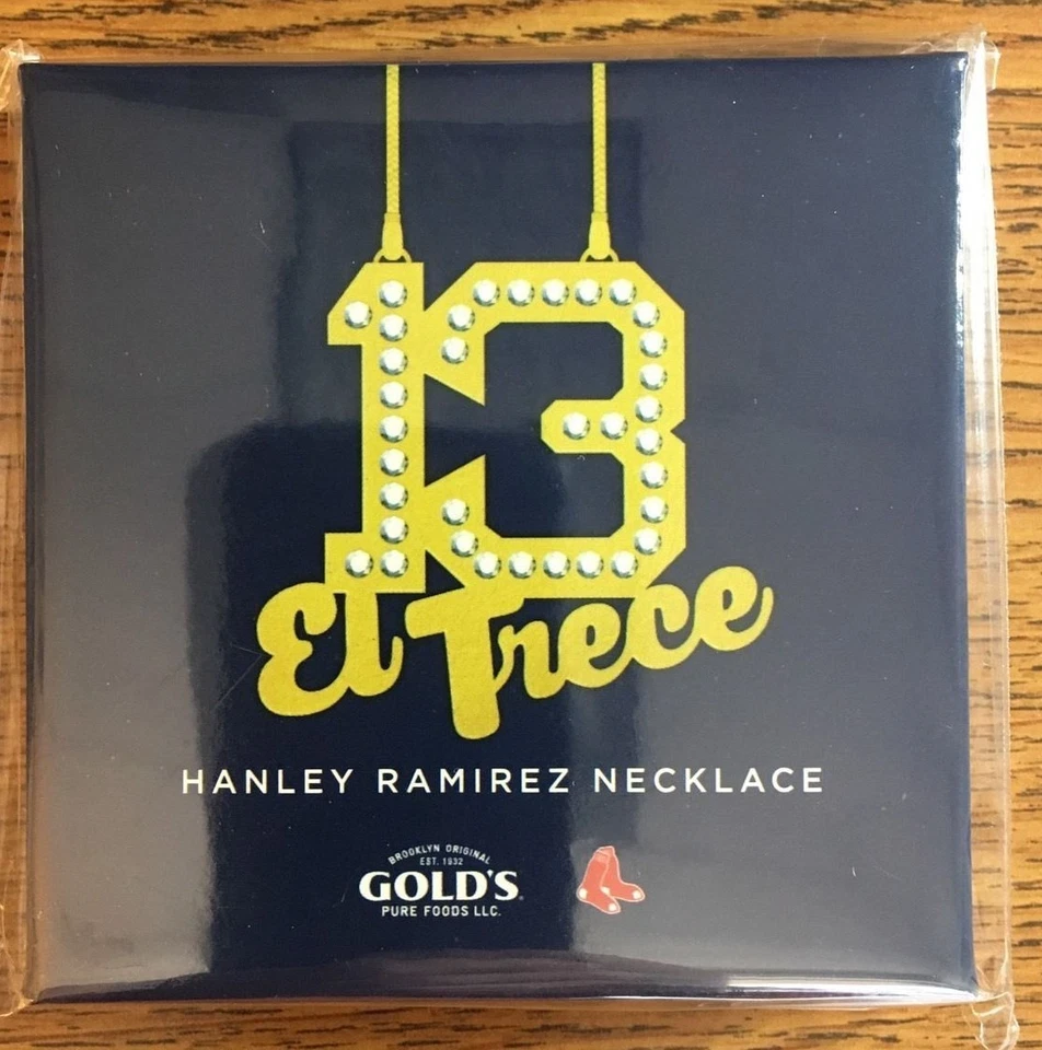 Hanley Ramirez Bling Chain Necklace Boston Red Sox SGA 05/01/2017 EL Trece - Image 1 of 1