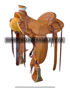 Premium handgefertigter Western Wade Sattel - geschnitztes Leder Pferdetack - Bild 1 von 1