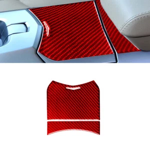 2Pcs For Cadillac CTS 2008-22 Red Carbon Fiber Console Storage Box Panel Cover - Picture 1 of 10