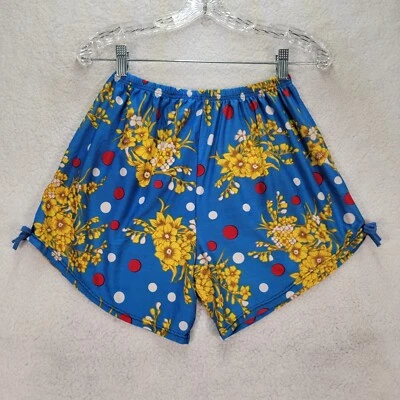 Pantalones Cortos Para Mujer Azul Floral Pull On Lunares Coloridos Excéntricos Talla M Foto 1 de 4
