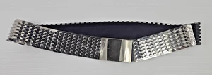 Vintage Silver Metal Serpentine Fish Scale Stretch Fashion Belt Retro - Picture 1 of 11