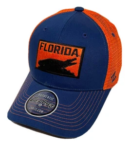 Zephyr NCAA Florida Gators "Badge" Curved Bill ADJ Trucker Mesh Hat BRAND NWT - Picture 1 of 6