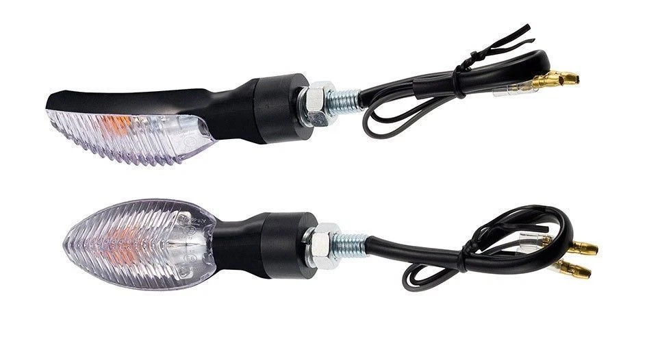 060046 2 FRECCE CORTE NERE LAMPADA OMOLOGATE per TUTTE le MOTO ENDURO - Immagine 1 di 1