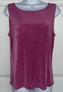 Chicos Travelers Sz 1 Medium Rose Pink Sleeveless Slinky Pullover Tank Top EUC - Picture 1 of 8