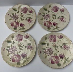 4 Lovely Pfaltzgraff Silk Rose Salad Dessert Plates 8 3/4" VGC - Picture 1 of 10