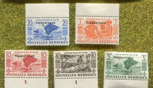New Hebrides 1953 postage due optd  french set of 5v U/M  CV£75 - Picture 1 of 1