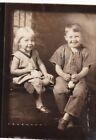 Vintage Snapshot Small Photo Of Adorable Young Siblings Holding Bag Of Goodies