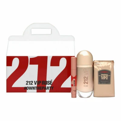 212 VIP Rose by Carolina Herrera for Women 3 PC Set 2.7 oz EDP, Lotion, Mini - Image 1 of 2