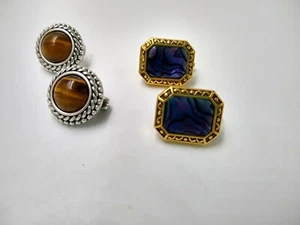 2 Pair Vintage Clip-on Earrings Very Pretty Mixed Brands  - Picture 1 of 9