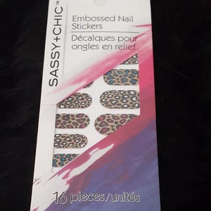 Multicolor Gold Cheetah Print Nail Wraps Sticker Foil Crystal Manicure - Picture 1 of 4