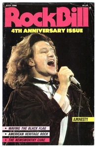 sm ROCK BILL Magazine July 1986 Amnesty International U2 Rollins BLACK FLAG Cure - Picture 1 of 2