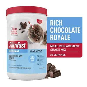 SlimFast Original Meal Replacement Shake Mix, Rich Chocolate Royale, 20.18 Oz, 2 - Picture 1 of 6