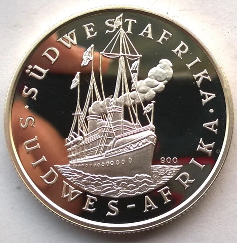 Namibia 1988 100th Anniversary of German Conoly 1oz Silver Coin,Proof,Rare! Cover