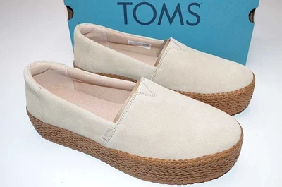 Nuevos zapatos sin cordones Toms Valencia plataforma alpargata - gamuza avena - para mujer 8 Foto 1 de 4