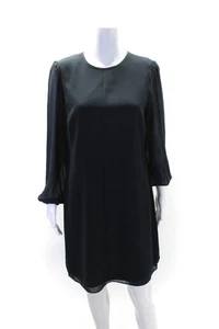 Marc New York Andrew Marc Womens Sheer Bishop Sleeve Midi Dress Navy Size 6 - Picture 1 of 7
