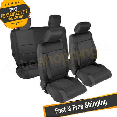 Smittybilt 471501 Black Front & Rear Seat Cover for 2013-2018 Wrangler JK 2-Door Foto 1 de 4