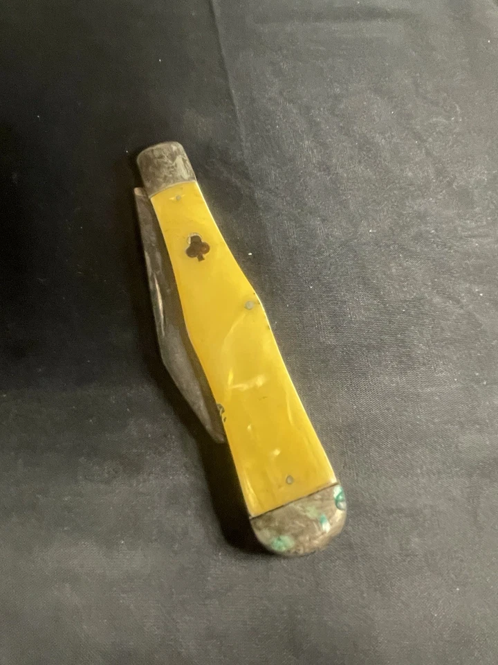 Cuchillo vintage con incrustación de pala con una hoja plegable. Hecho en USA Foto 1 de 3