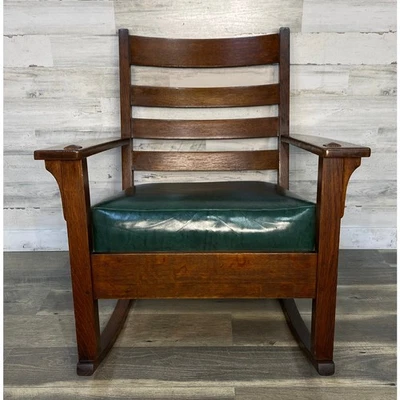 Mecedora Limbert antigua Mission roble Foto 1 de 4