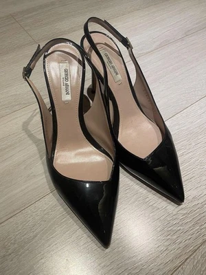 GIORGIO ARMANI zapatos de salón talla 37,5 negro casual o elegante zapatos de... - Imagen 1 de 4