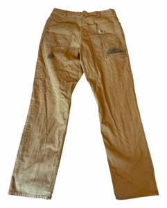Pantalones de trabajo Carhartt color tostado calce relajado desgastados para hombre talla 33x34  - Imagen 1 de 6