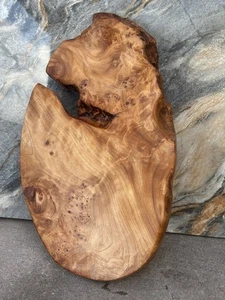 Tavolo fine resina lastra di legno con figure Burl oro 12”x7,3”P95 - Foto 1 di 13
