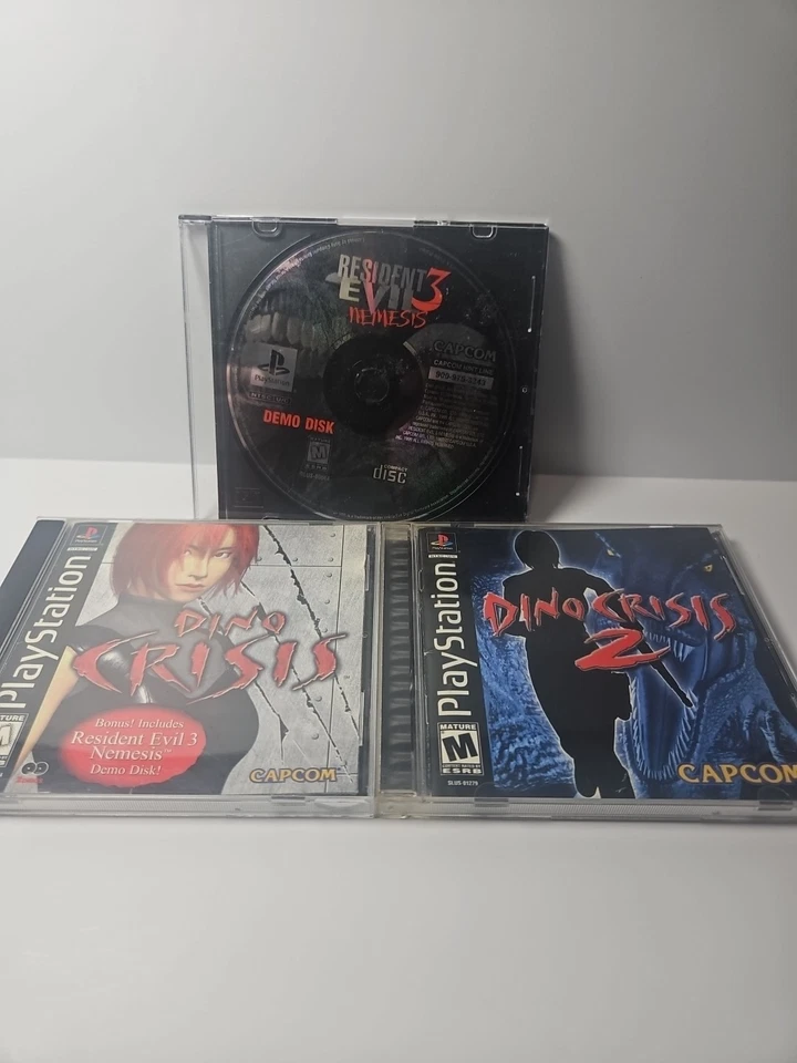 Dino Crisis 1 & 2 PS1 Complete w/ Demo Disc – PlayStation 1 Tested –CIB - Image 1 of 4