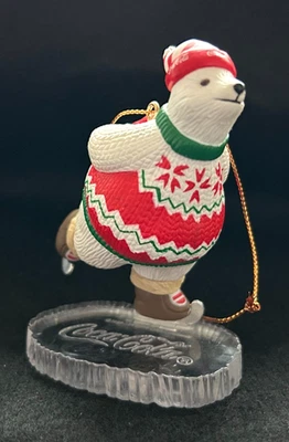 Coca-Cola, adorno de Navidad 1994, oso de patinaje, sin caja original Foto 1 de 4