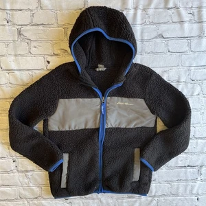 Eddie Bauer Kids Small Black Fuzzy Fleece Jacket Full Zip Size 7/8 Outdoor Boys - Picture 1 of 11