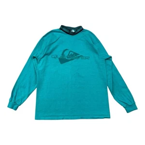 Vintage 90s Quicksilver Single Stitch Long Sleeve Embroidered Shirt Kid Size L - Picture 1 of 8