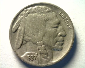 1937 BUFFALO NICKEL VERY FINE VF NICE ORIGINAL COIN BOBS COINS FAST 99c SHIPMENT - Picture 1 of 2
