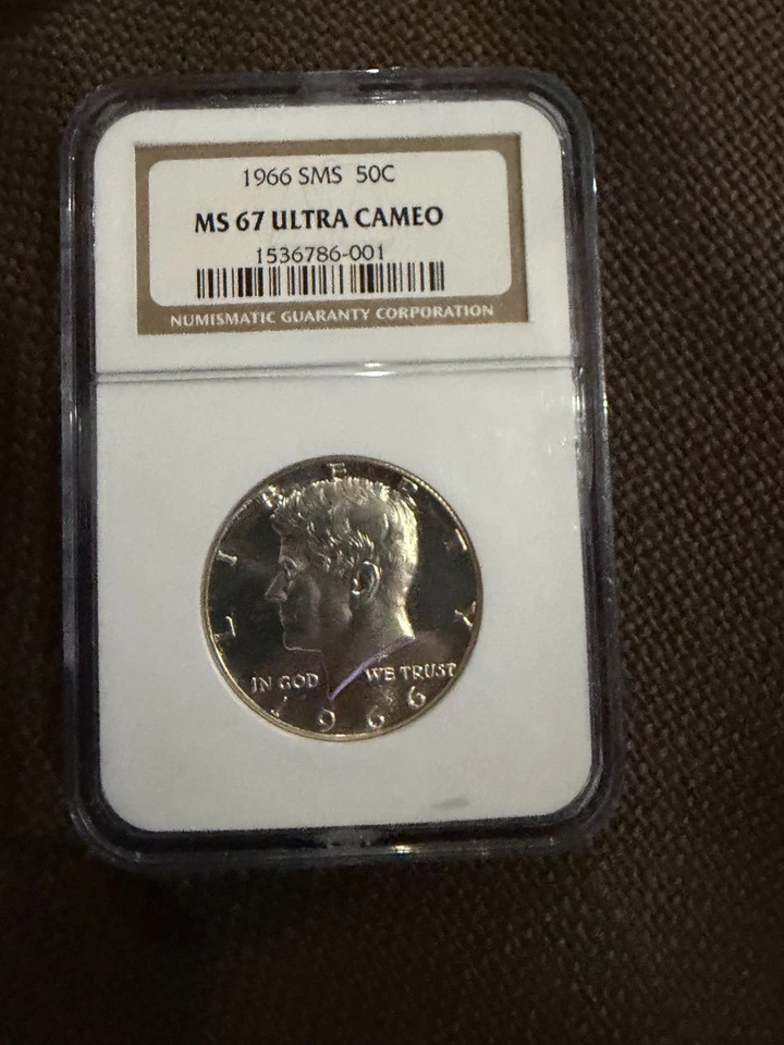 1966 SMS 50c Kennedy SILVER Half Dollar NGC Graded MS 67 Ultra Cameo WOW RARE - Image 1 of 2