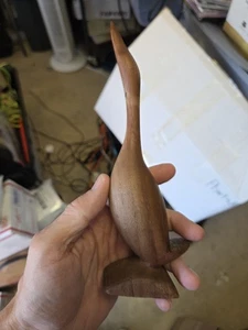 Vintage legno intagliato a mano anatra oca collo lungo 1968 NC artigiani ciechi raro - Foto 1 di 11