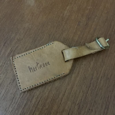 Vintage HARTMANN Leather Luggage Hang Tag ID Suitcase Bag Brown - Image 1 of 3