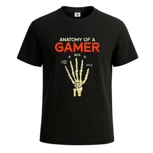 Camiseta Anatomy Of A Gamer Skeleton Hand Divertida Para Hombres Novedad Broma Camiseta Top - Imagen 1 de 5