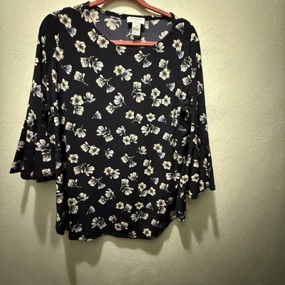 Ladies Top Carmen Marc Valvo Size OX /XL Dark Navy Foto 1 de 4