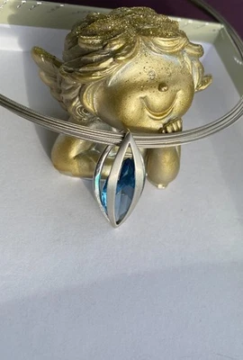 Schmuck Pierre Lang   Anhänger silber blau - Kristall  Luxus Edel w. Neu  - Bild 1 von 2