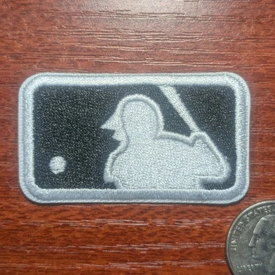 MLB Baseball Logo Black White Patch Embroidered Iron On Small Patch 2.25x1.25" - Image 1 of 4