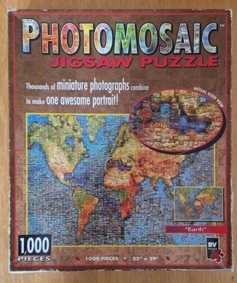 PHOTOMOSAICS "Earth" - 1000 Pieces -  Jigsaw Puzzle 100% COMPLETE - Image 1 of 4