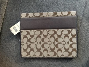 COACH iPad Tablet Semi-Hard Case Brown Gold Signature “C” Logo Turn-Lock NWOT - Picture 1 of 4