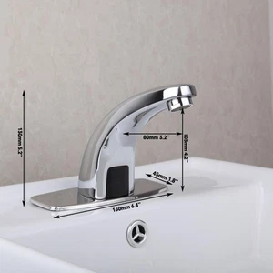 EE. UU. Mezclador Automático Manos Libres Sensor Cromo Baño Grifo Lavabo Grifo ↑ - Imagen 1 de 6