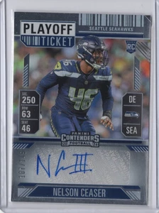 NELSON CEASER NFL Seahawks 2024 Panini Contenders Foil RC Auto 107/149 #288 Card - Picture 1 of 2