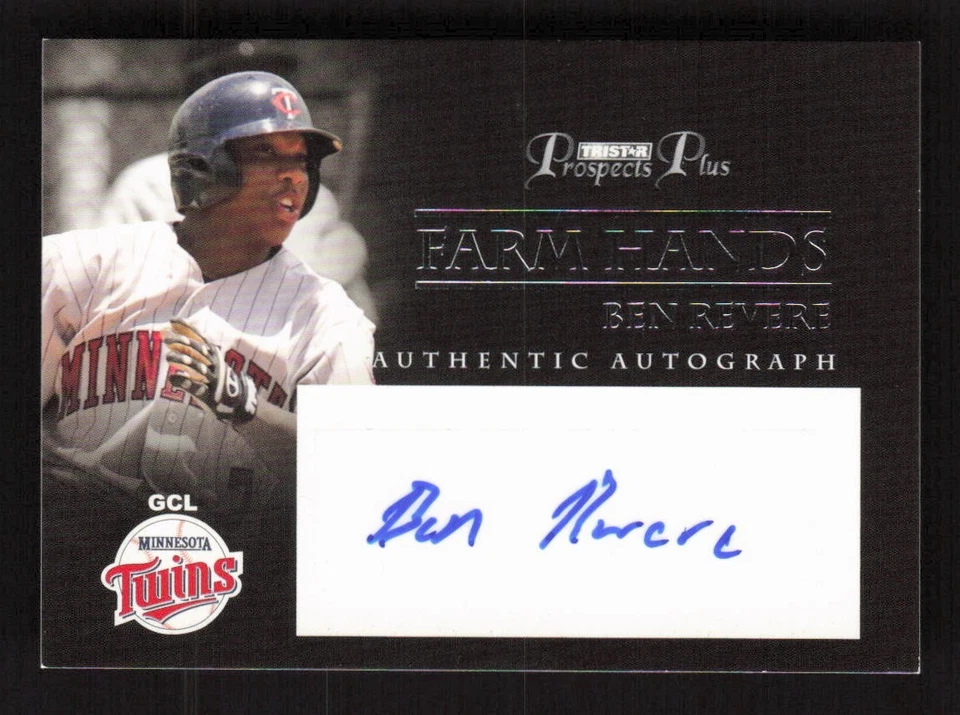Ben Revere 2007 TriStar Auto Prospects Plus Farm Hands Autograph Twins FH-BR - Image 1 of 2