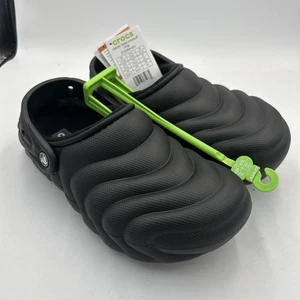 NUOVI zoccoli Crocs Adult Classic foderati overpuff - neri unisex - taglia: M7, W9 - Foto 1 di 9