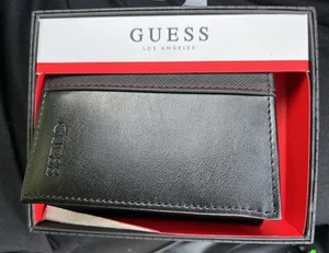 GUESS Men's Wallet $48 RFID Protection BLACK New Edition Genuine - Picture 1 of 3