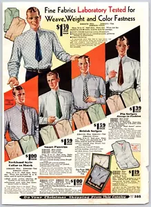 1932 Sears Western States Catalog Pg 385-386 Mens Shirts Pilgrim Brand Preshrunk - Picture 1 of 2