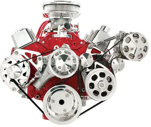 BILLET SPECIALTIES SBC SERPENTINE PULLEY & BRACKET KIT,ALTERNATOR,A/C,P/S,2123PC - Picture 1 of 1
