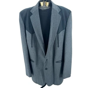 Vitg Circle S Western Black / Gray Blazer Sport Jacket Men's 46 Long USA - Picture 1 of 12