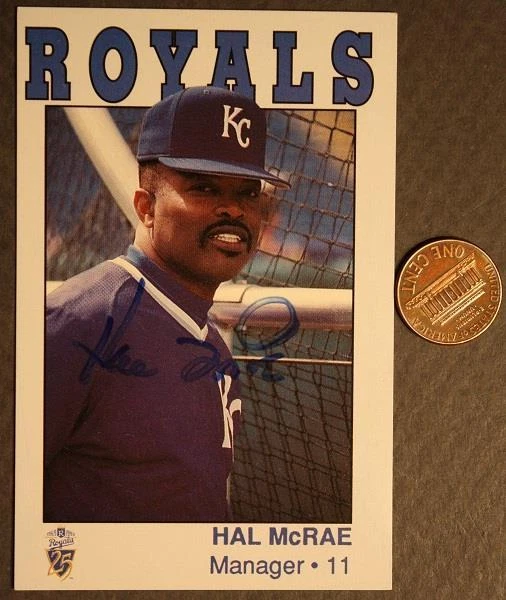 Kansas City Royals Хэл Макрей с автографом 1993 25-я годовщина. бейсбольная карточка-- - Изображение 1 из 1