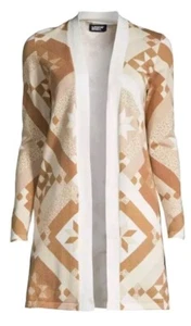 Nuevo Lands End SUÉTER LARGO 18/20 ALTO XL Cárdigan abierto de algodón calibre fino para mujer - Imagen 1 de 5